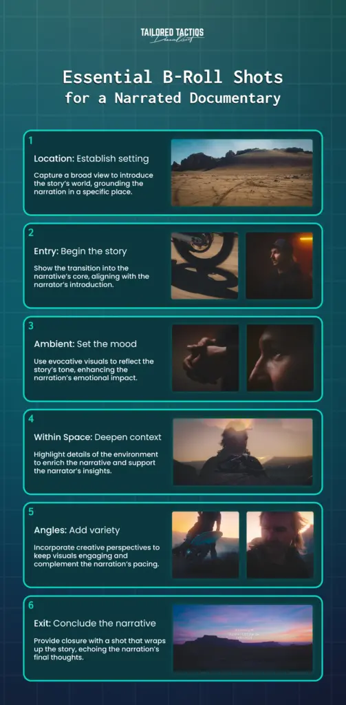 Die wichtigsten B-Roll-Aufnahmen für einen erzählenden Dokumentarfilm.