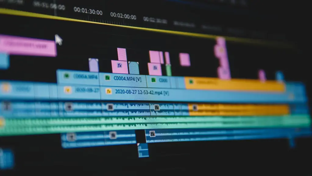 Eine Zeitleiste für die Videobearbeitung in Premiere Pro mit B-Roll- und A-Roll-Material als Teil eines Videoprojekts.