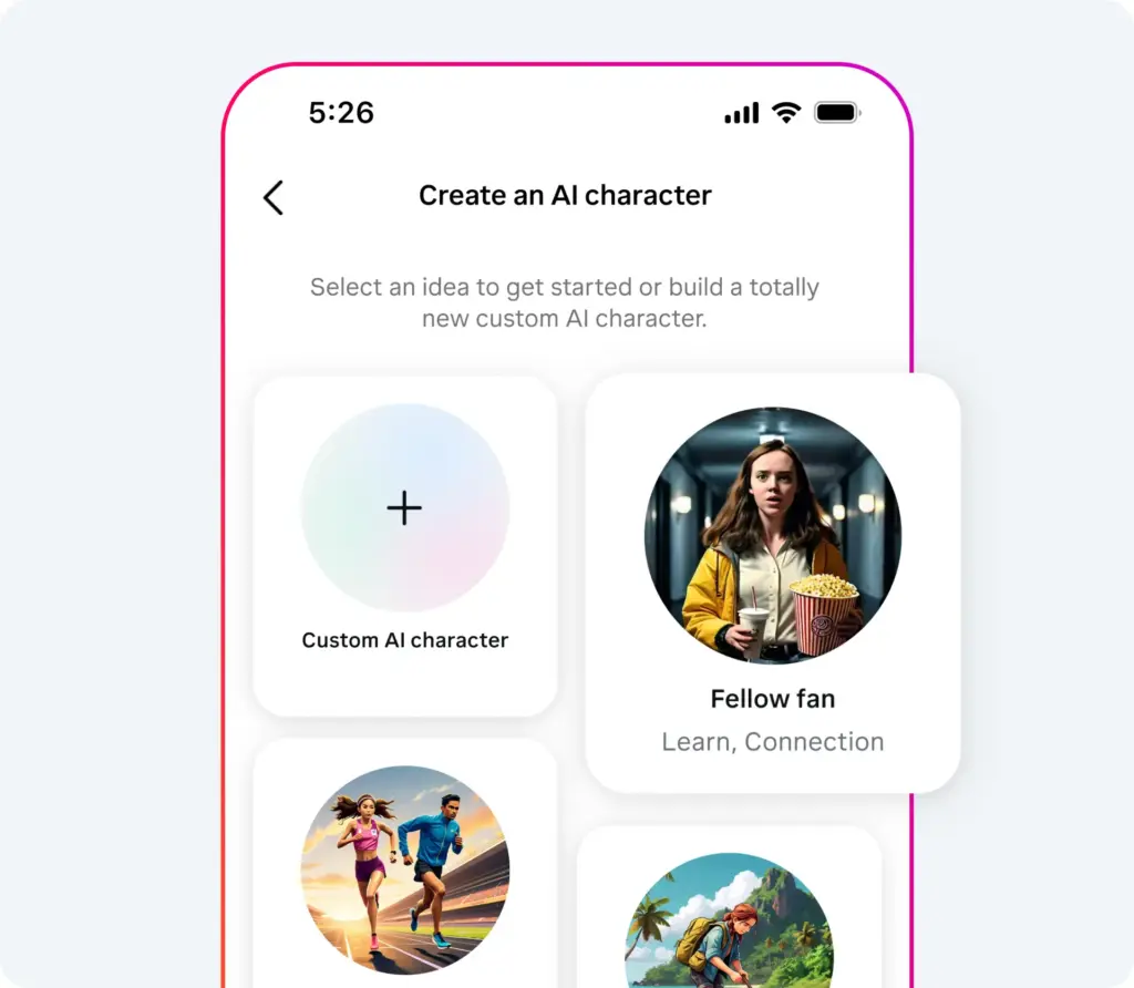 Creating an AI character in Instagram